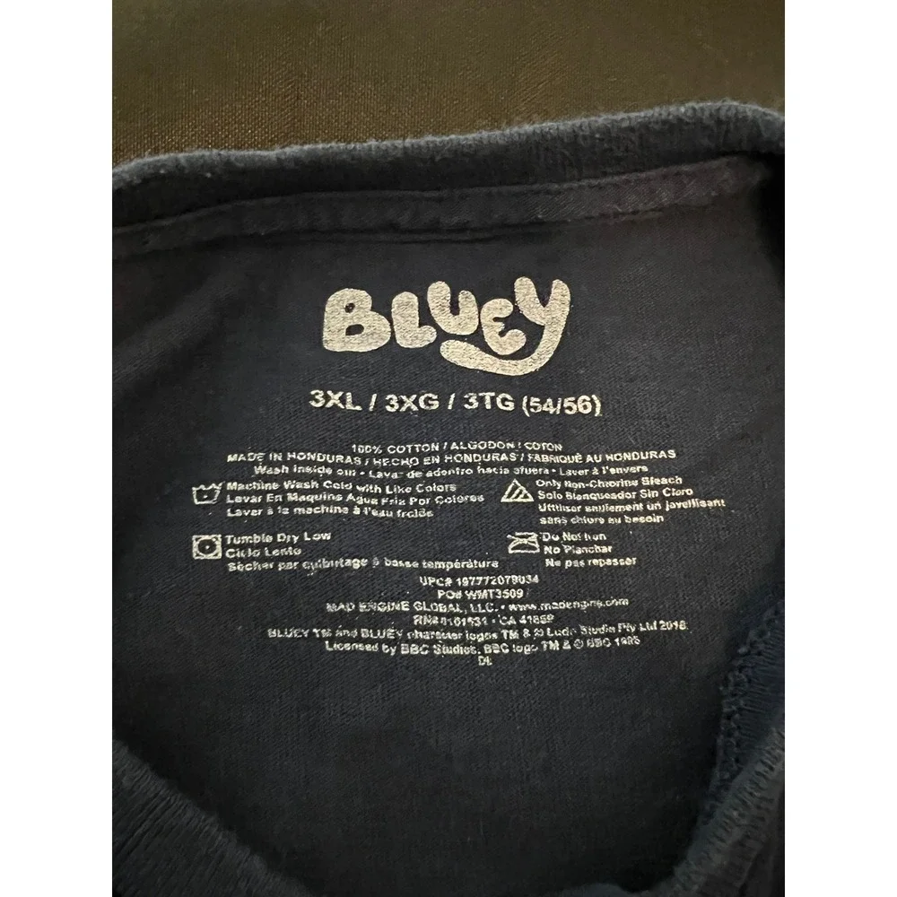 Bluey‎ Whaddup Party People Kids Navy Blue Graphic T-Shirt Size 3T Cotton